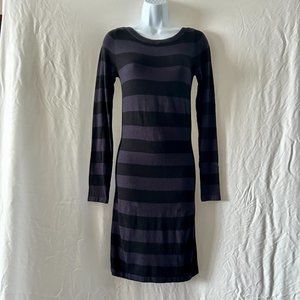 French Connection Black/Blue Striped Size 4 Sweater Dress NWT